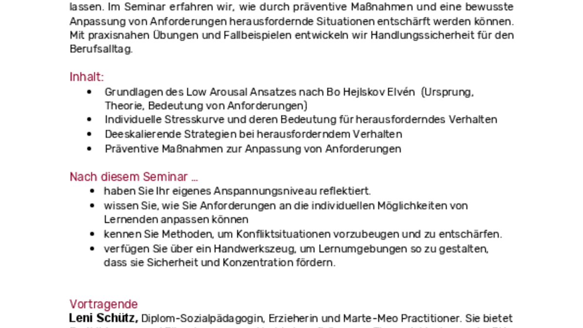 Ruhige Räume, klare Köpfe