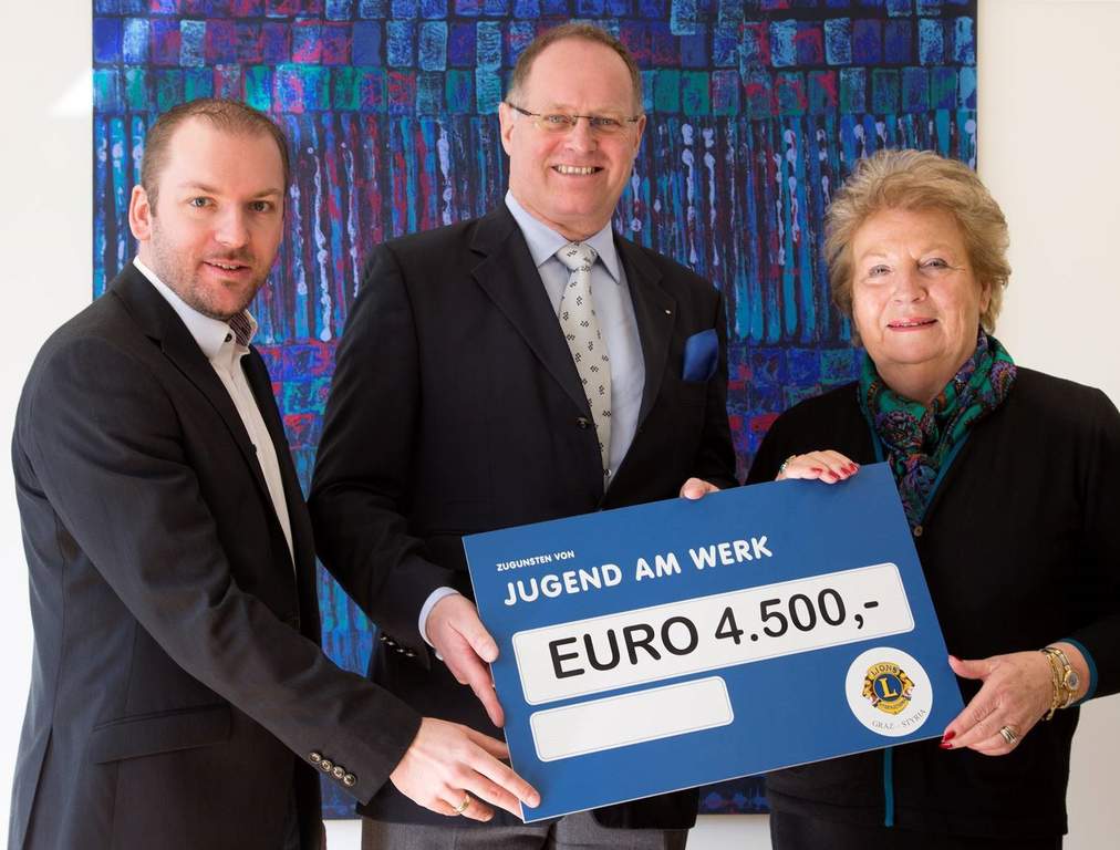 Helfen mit Kultur: 4.500 Euro für Jugend am Werk vom Lions Club Styria